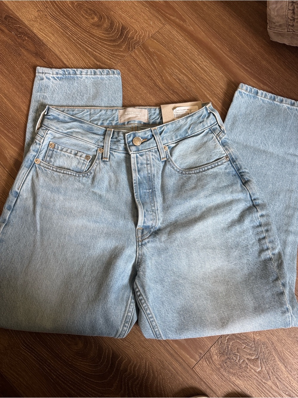 Everlane light Blue women's Denim Jeans - curvy 90’s cheeky Straight Fit 27